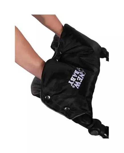 Fleece handmuff - Zwart/lichtgrijs - Warmtebescherming