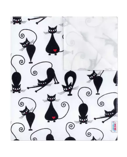 Flanellen Waterdichte Verschoonmat met Zwarte Katten
