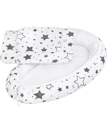 Luxe Babynestje Sterrenpatroon Grijs met Dekentje