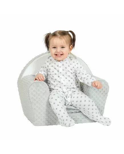 Kinderfauteuil - Grijs Minky - Vrolijke Vos