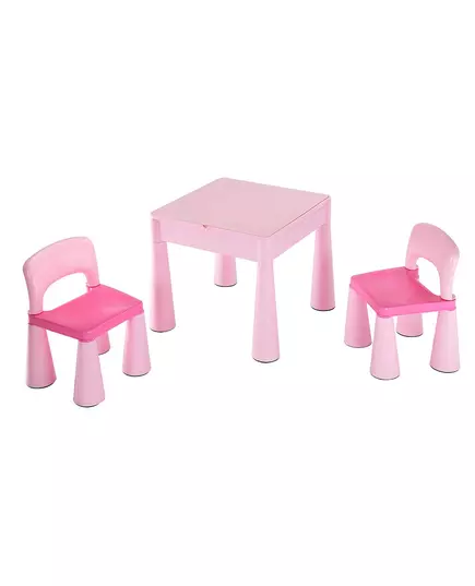 Kindersetje Roze Tafel met 2 Stoelen en Opbergfunctie