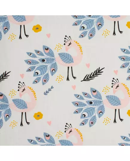 Babydeken en Kussen Set - Roze met Pauwenprint