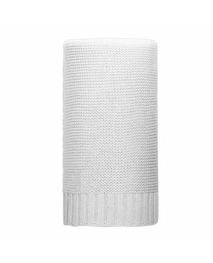 Gehaakt dekentje 100x80 cm - Wit - Bamboo/Katoen