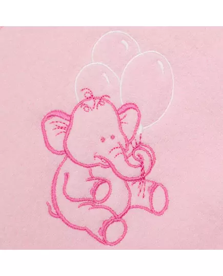 Roze geborduurde babyhanddoek met capuchon 100x100 cm