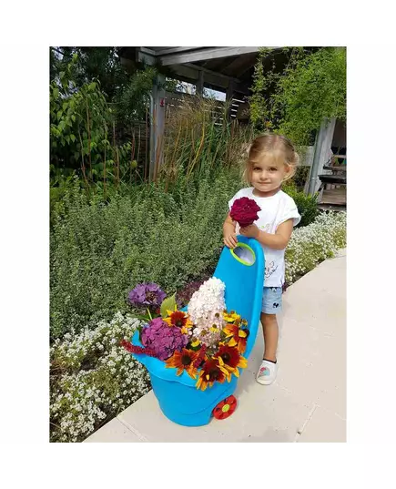Multifunctionele speelgoed trolley 60 cm - blauwe kar