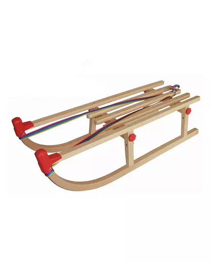 Opvouwbare houten slee 100 cm met trekkoord en glijders