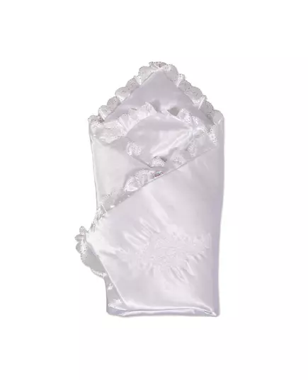 Wikkeldeken 80x80 cm - Satin met kant - Luxe babydeken