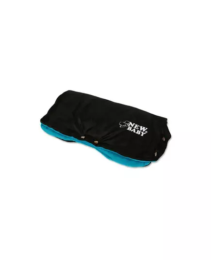 Handmuff Fleece Zwart/Turquoise - Kinderwagen Accessoire