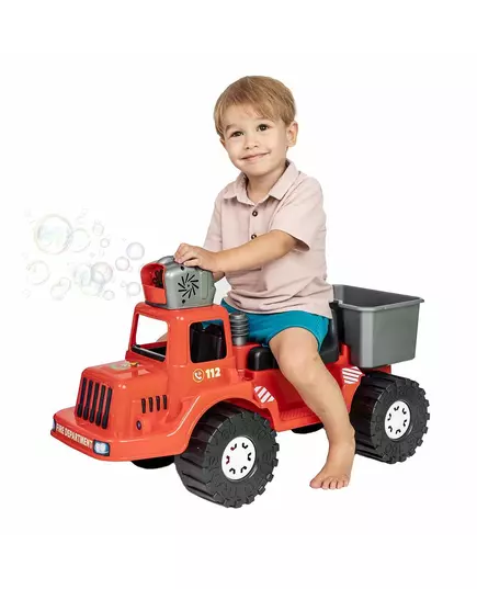 Loopauto brandweerwagen met bellenblaas 70 cm rood