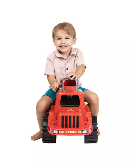 Loopauto brandweerwagen met bellenblaas 70 cm rood