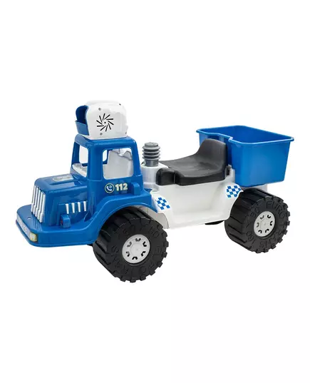 Politie loopauto met bellenblaas - 70 cm blauw