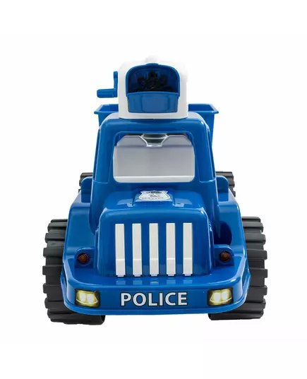 Politie loopauto met bellenblaas - 70 cm blauw