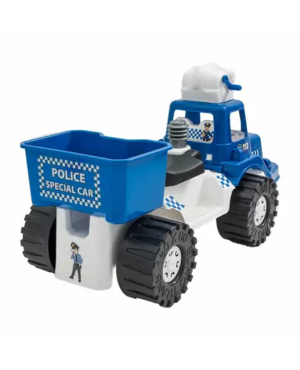 Politie loopauto met bellenblaas - 70 cm blauw