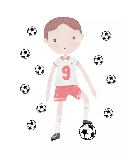 Voetballer muurstickers - 85 x 60 cm - kinderkamer