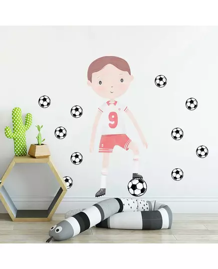 Voetballer muurstickers - 85 x 60 cm - kinderkamer