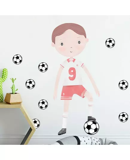 Voetballer muurstickers - 85 x 60 cm - kinderkamer