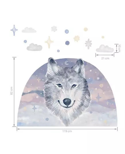 Wolf muurstickers - 90 x 70 cm - Kinderkamer decoratie