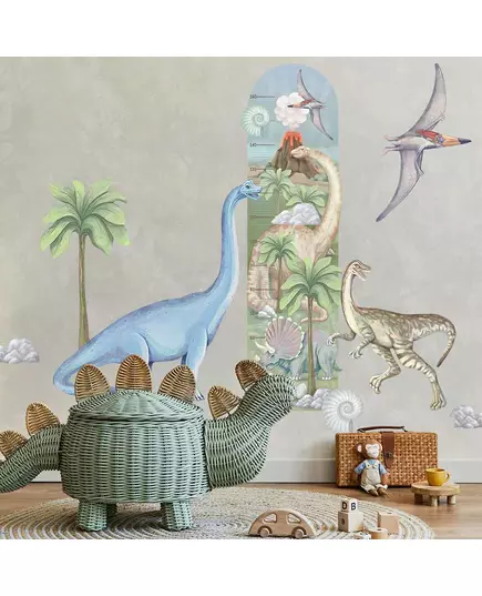 Groeimeter muursticker dino 42 x 147 cm voor kinderkamer