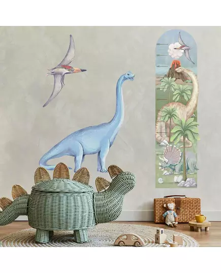 Groeimeter muursticker dino 42 x 147 cm voor kinderkamer