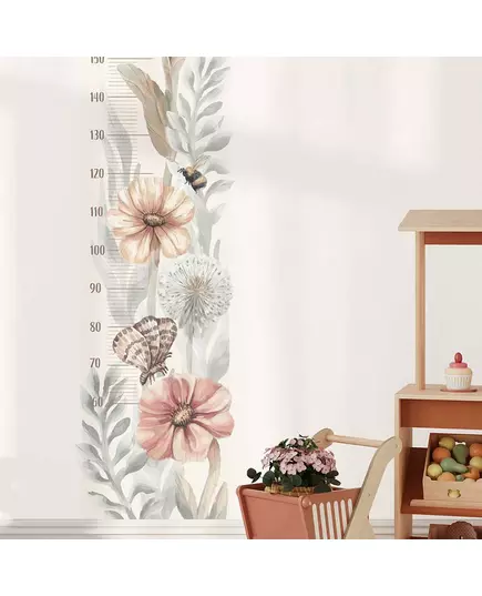 Muursticker groeimeter bloemen -Wanddecoratie