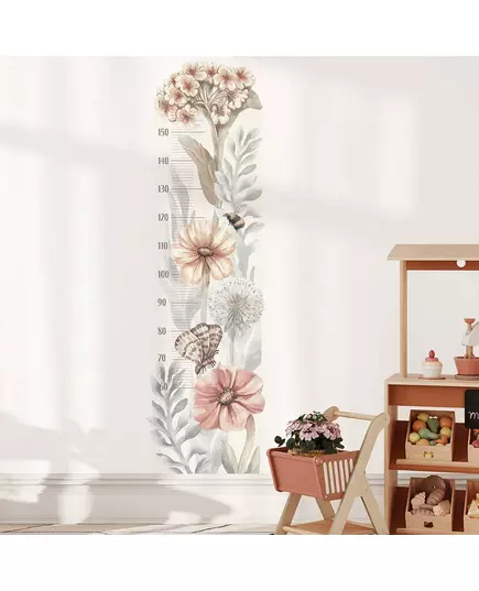 Muursticker groeimeter bloemen -Wanddecoratie