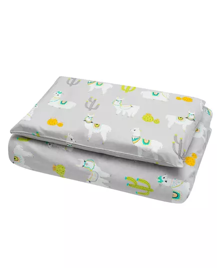 3-delige Baby Bedding - Llama Grijs/Geel - 100x135 cm