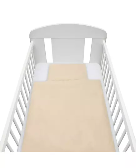Babybed met dekbedset - 90/120 cm - Wit - Lichtbruin