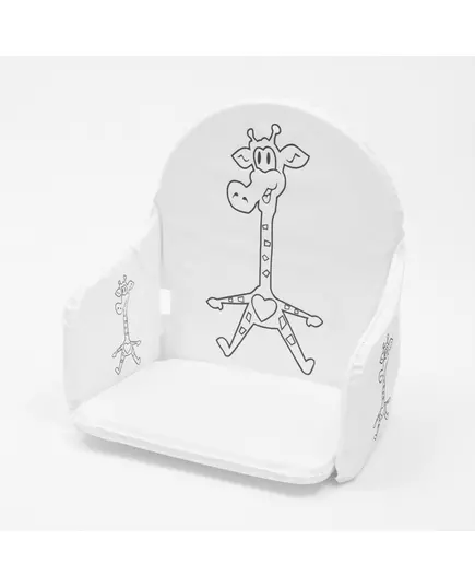 Kindervloerstoel Wit met Giraffe-tekening - Comfortabel
