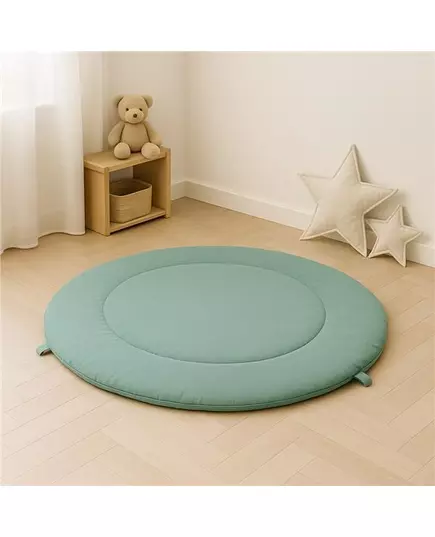 Ronde groene speelmat - Gewatteerd en comfortabel