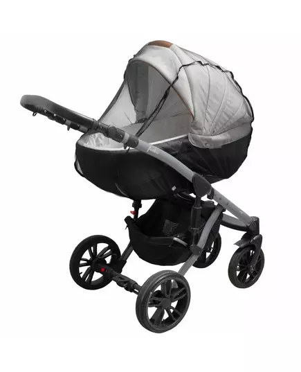 Luxe Muggennet met Rits voor Kinderwagen - Zwart