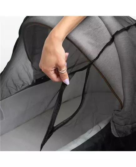 Luxe Muggennet met Rits voor Kinderwagen - Zwart