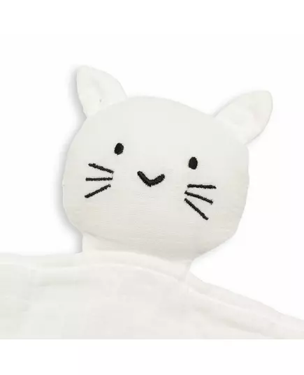 Knuffeldoek Kat - Wit - Muslin - Zacht Speelgoed