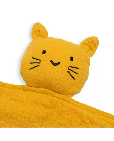 Knuffeldoekje Kat - Geel - Pluche Knuffelvriendje