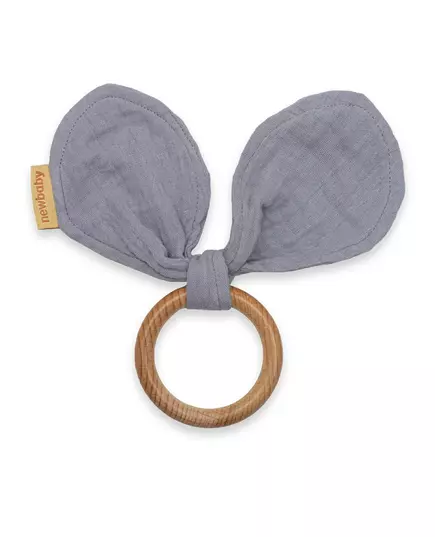 Bijtring met Houten Ring en Zachte Oren - Baby Speelgoed