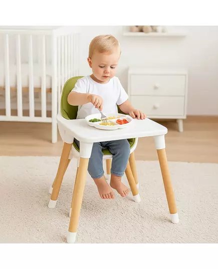 Hoge kinderstoel 3in1 - Groen - Opklapbaar & Veilig