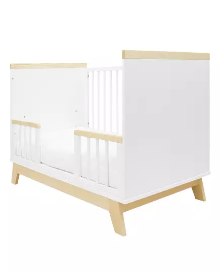 Modern Babybed - Wit/Natuurlijk - 120x60 cm - Veiligheid
