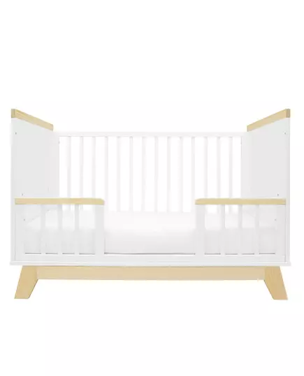Modern Babybed - Wit/Natuurlijk - 120x60 cm - Veiligheid