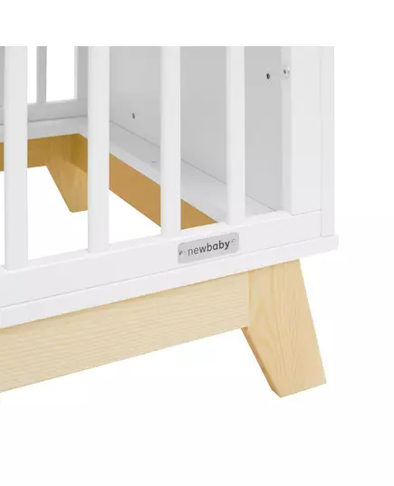 Modern Babybed - Wit/Natuurlijk - 120x60 cm - Veiligheid