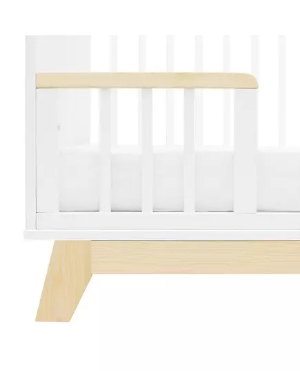 Modern Babybed - Wit/Natuurlijk - 120x60 cm - Veiligheid