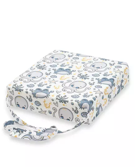 Kinderstoel Zitkussen - Octopussen Blauw - 32x32 cm