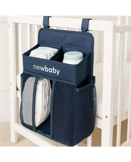 Donkerblauwe organizer voor autostoel en kinderwagen