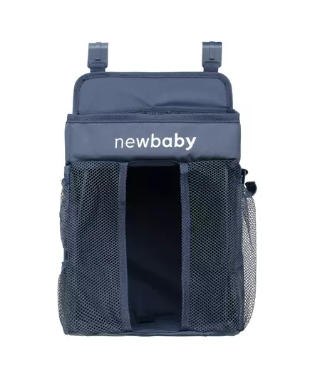 Donkerblauwe organizer voor autostoel en kinderwagen