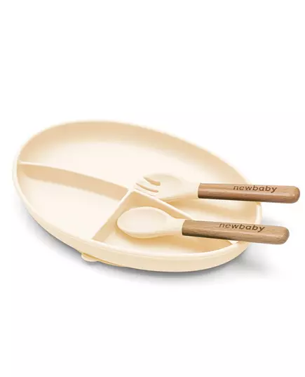 Beige Siliconen Eetset - Kindvriendelijk & Duurzaam