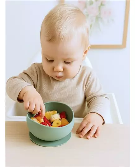 Babykom Groen - Siliconen met Zuignap en Antislip