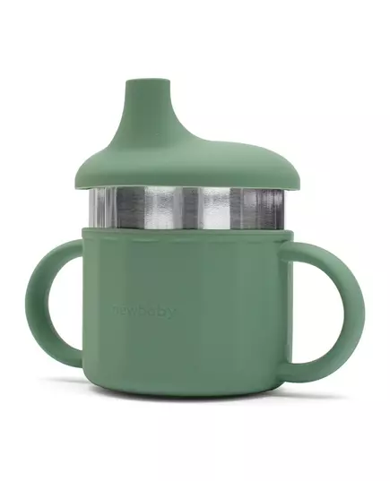 Groene 2in1 Drinkbeker van Siliconen voor Kinderen