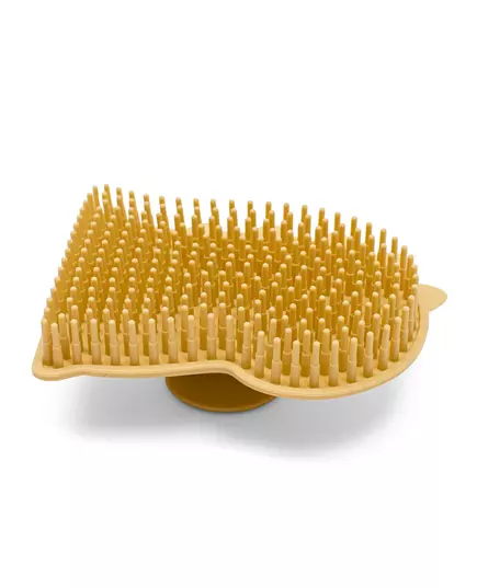 Beige siliconen babyborstel voor gevoelige huid