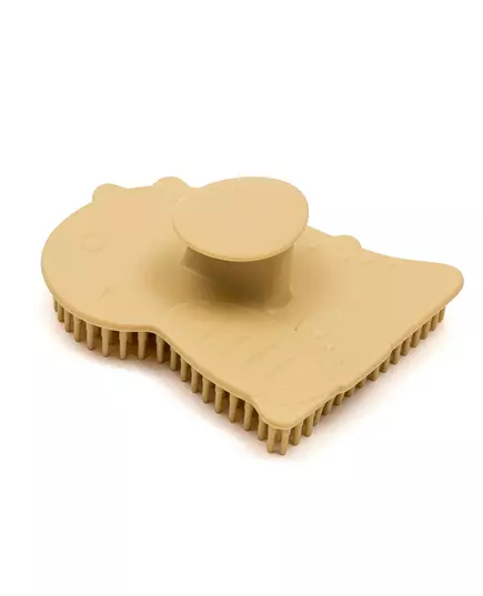 Beige siliconen babyborstel voor gevoelige huid