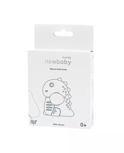 Beige siliconen babyborstel voor gevoelige huid