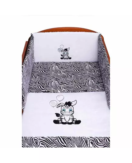 3-delige babybedset Zebra 100x135 cm wit-zwart – zacht en comfortabel katoen