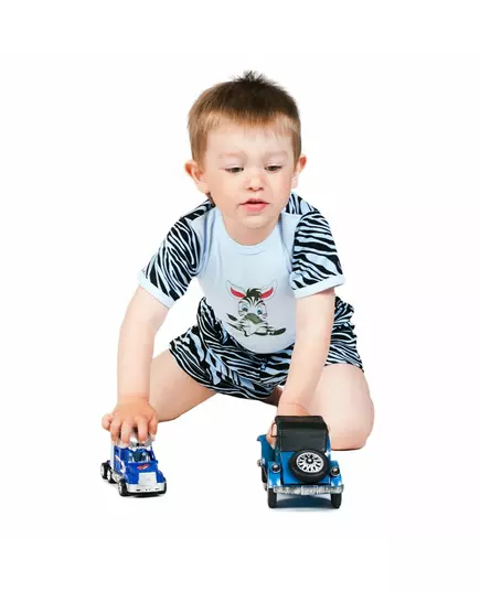 Shorts - Zebra - Blauw/Zwart - Katoen - Maat 110 (4-5 jaar)